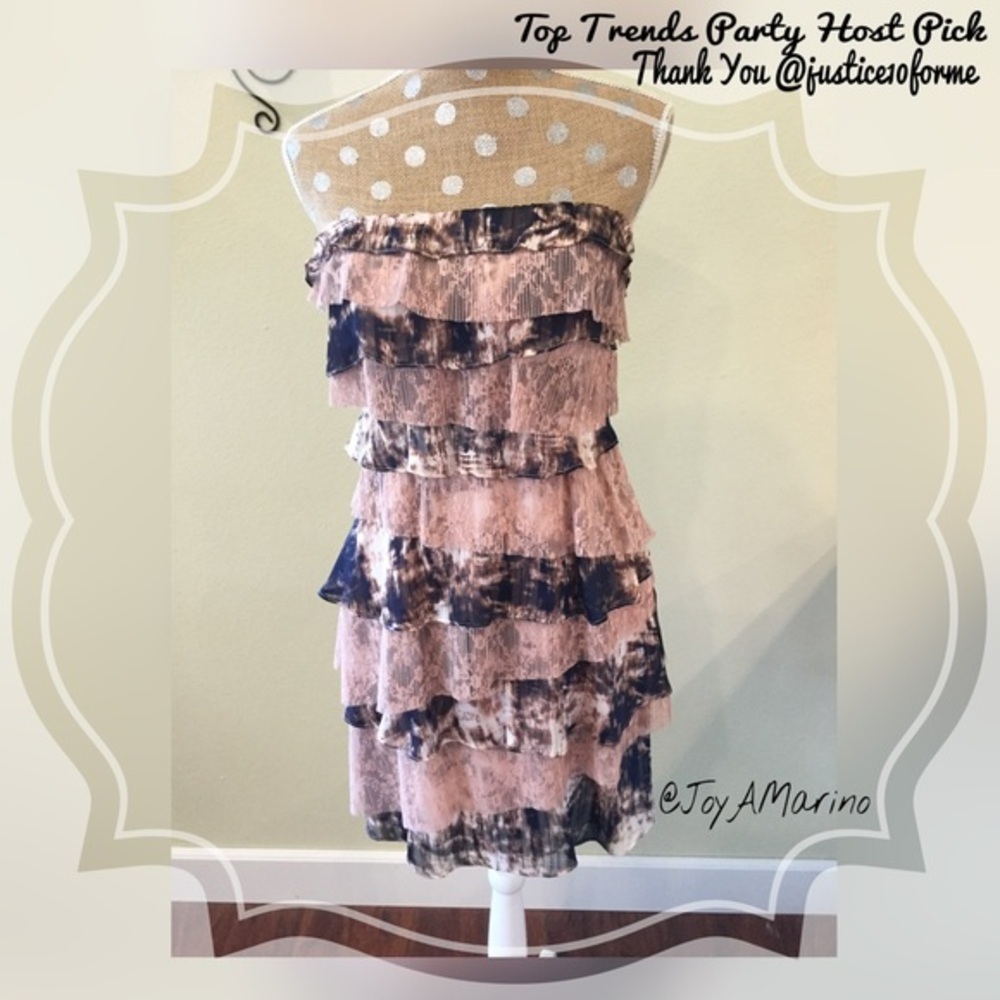 Aidan MATTOX Pink Strapless Dress - Picture 2 of 3